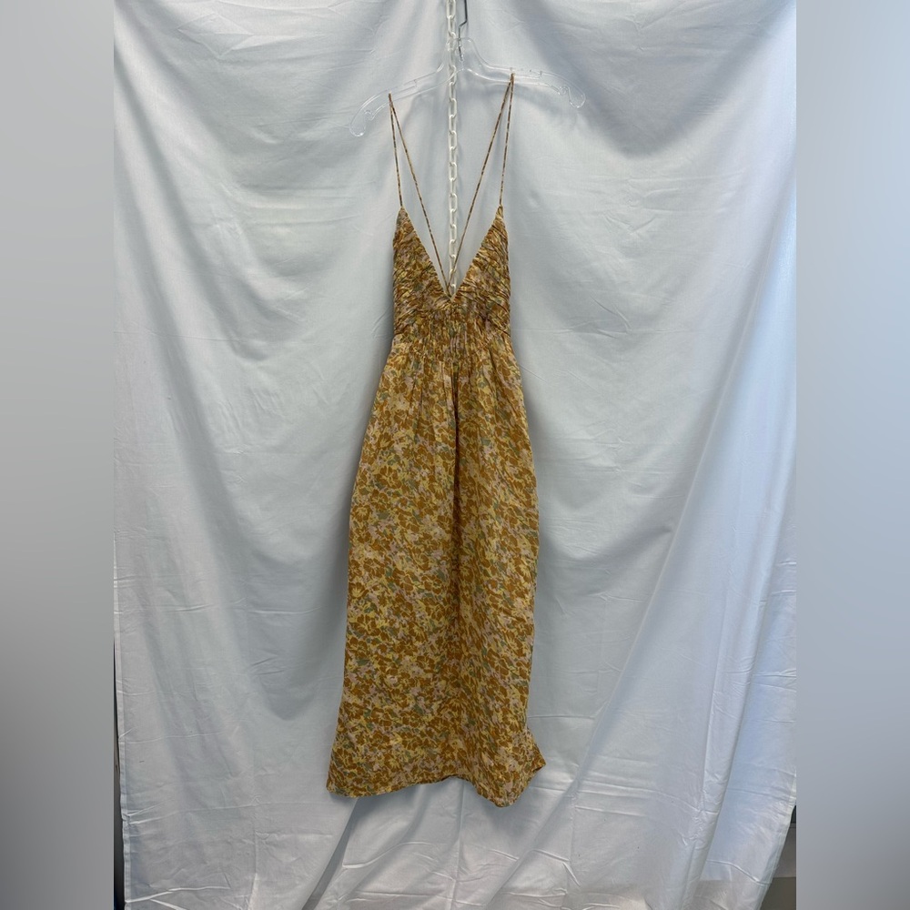 Treasure & Bond Smocked Bodice Strappy Back Cotton Dress